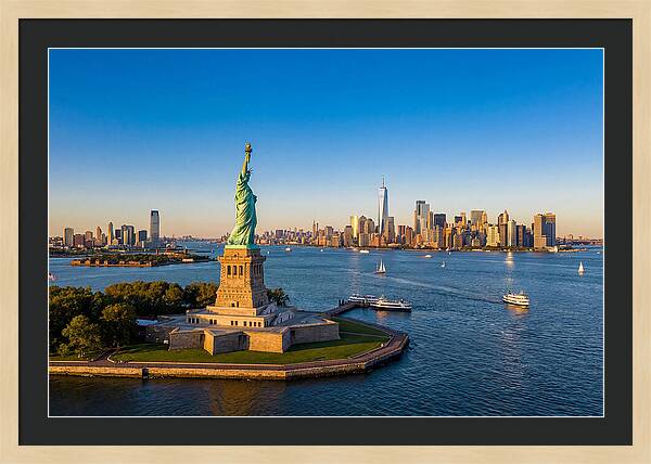 Statue Of Liberty At Sunset