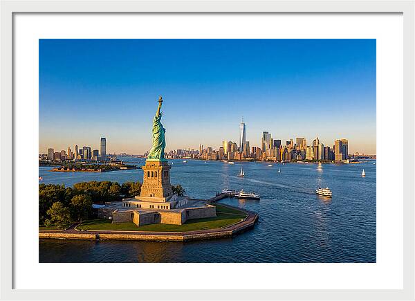 Statue Of Liberty At Sunset
