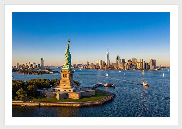 Statue Of Liberty At Sunset