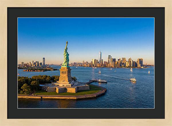 Statue Of Liberty At Sunset