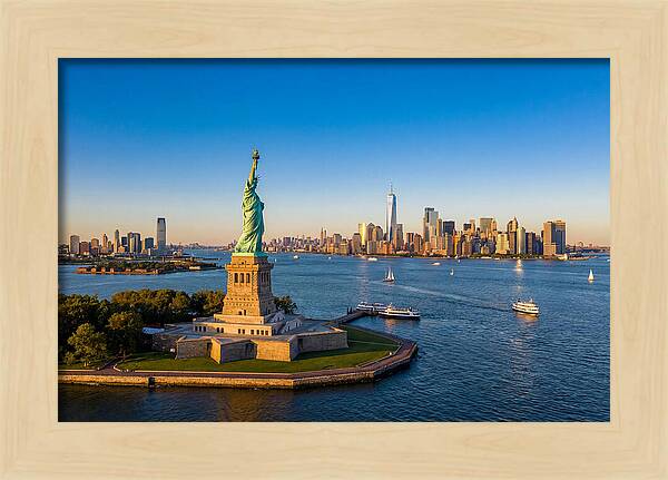 Statue Of Liberty At Sunset