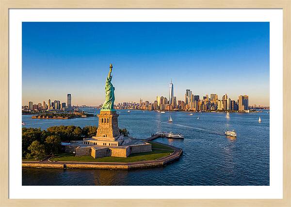 Statue Of Liberty At Sunset