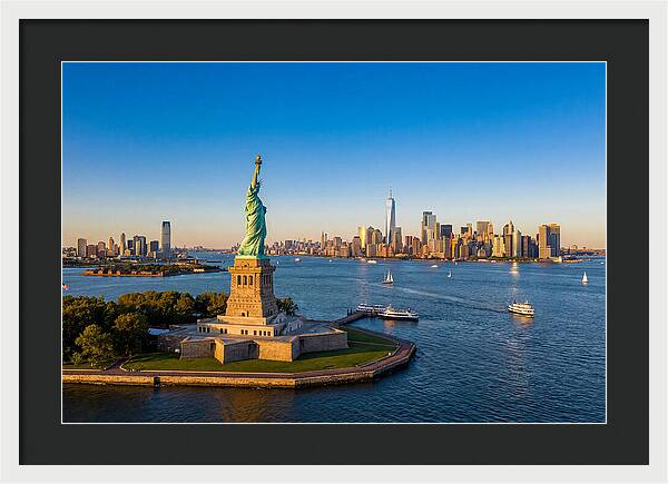 Statue Of Liberty At Sunset