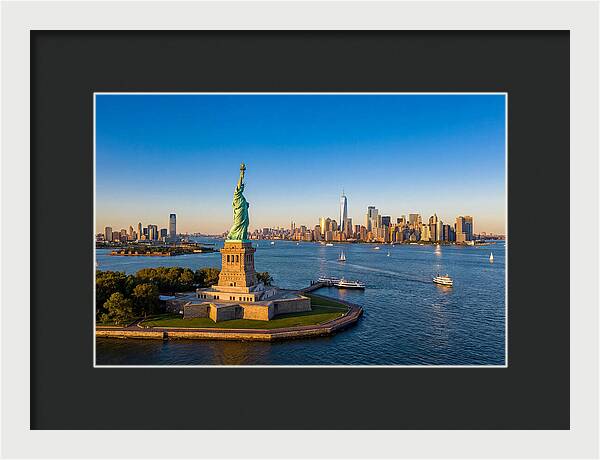 Statue Of Liberty At Sunset