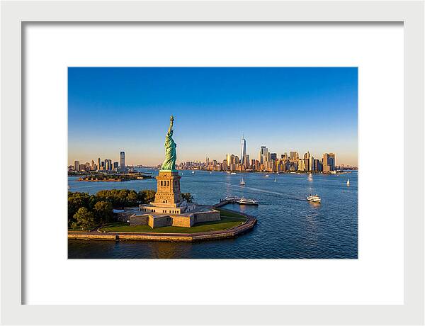 Statue Of Liberty At Sunset