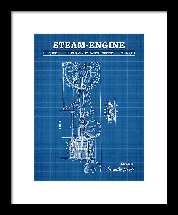 Steam Engine Blueprint Patent Us466454