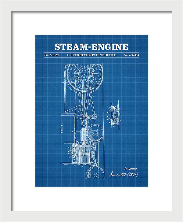 Steam Engine Blueprint Patent Us466454