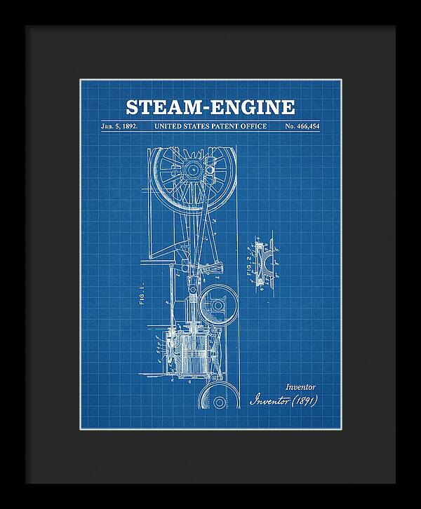 Steam Engine Blueprint Patent Us466454