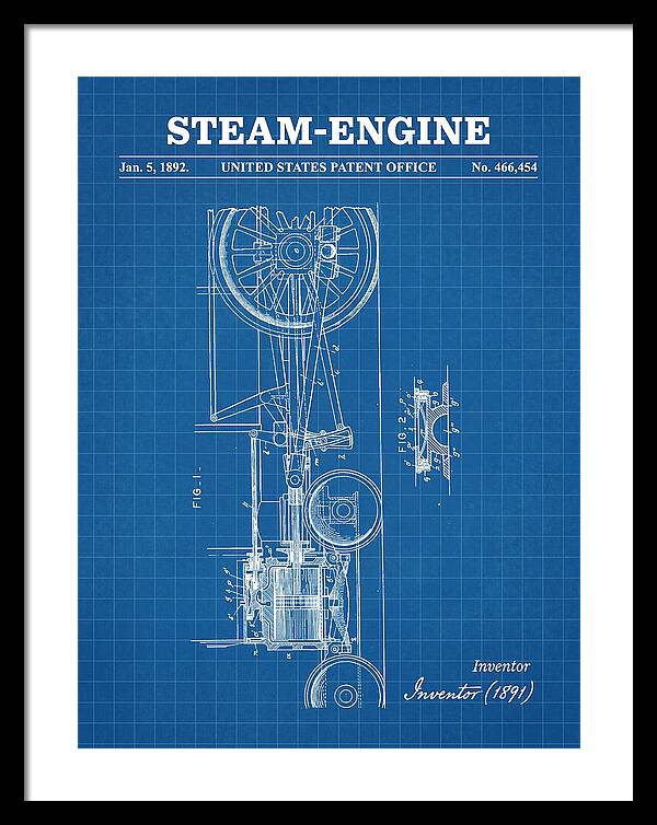Steam Engine Blueprint Patent Us466454