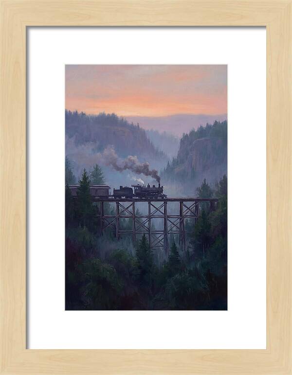 Steam Engine Crossing Trestle