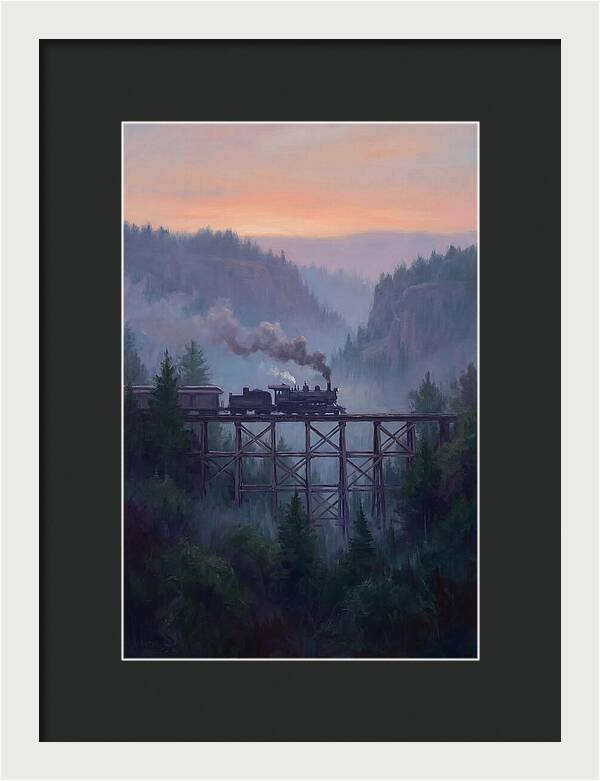 Steam Engine Crossing Trestle