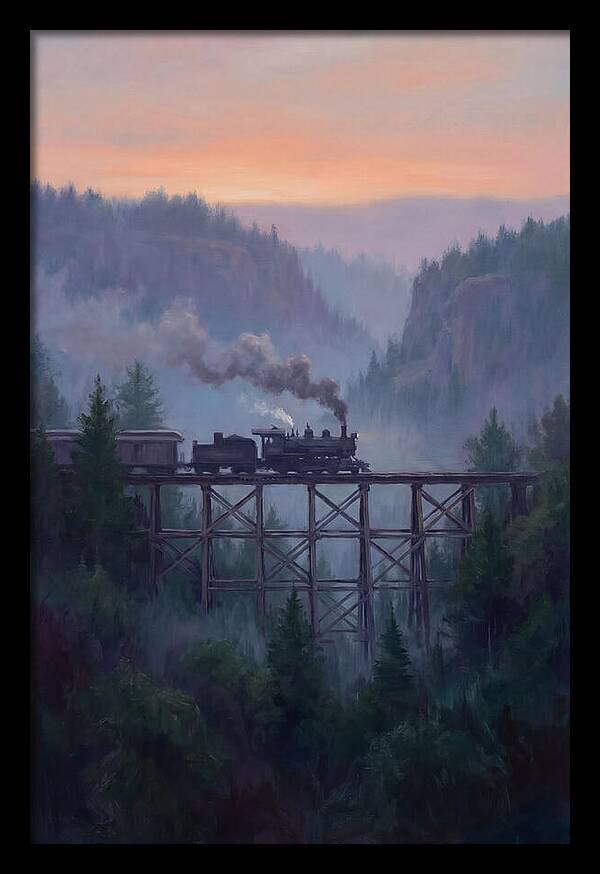 Steam Engine Crossing Trestle