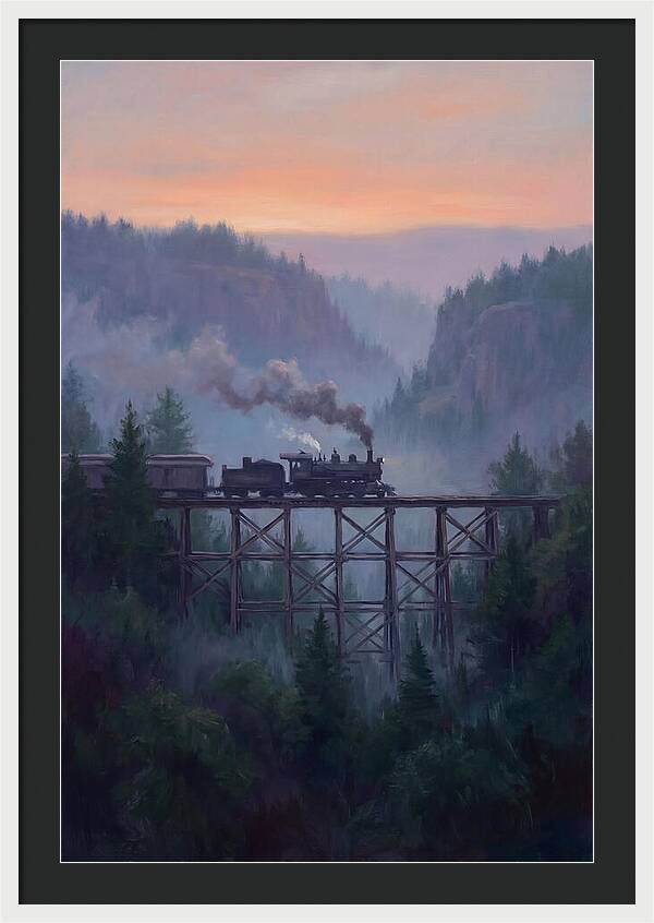 Steam Engine Crossing Trestle