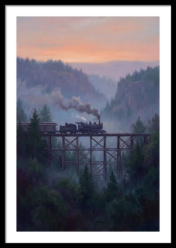 Steam Engine Crossing Trestle