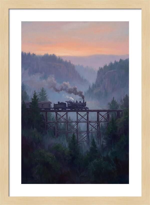 Steam Engine Crossing Trestle