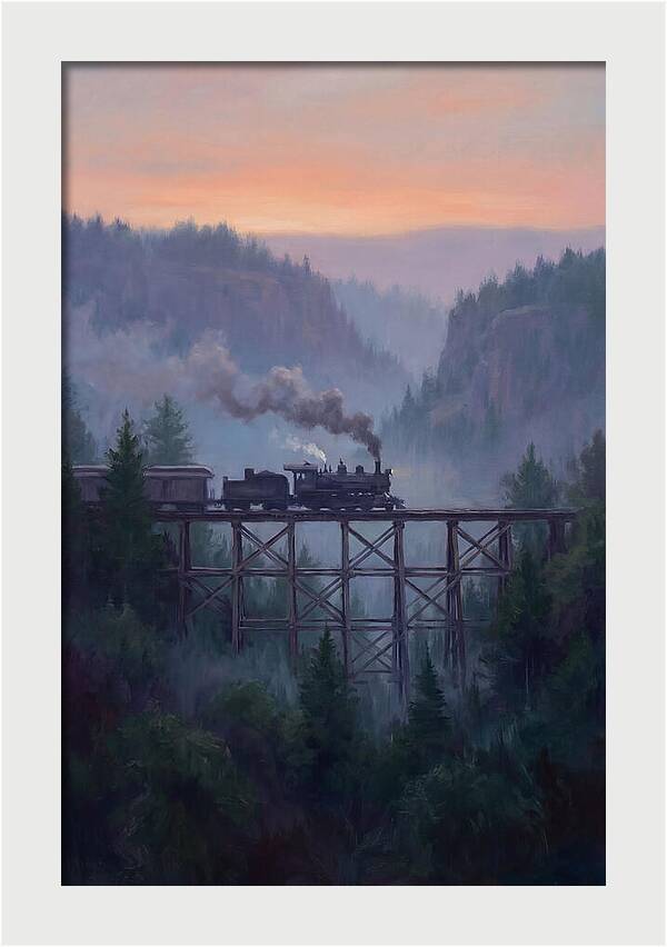 Steam Engine Crossing Trestle