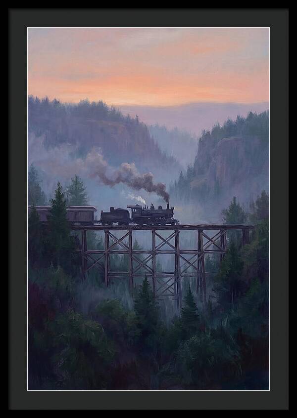 Steam Engine Crossing Trestle