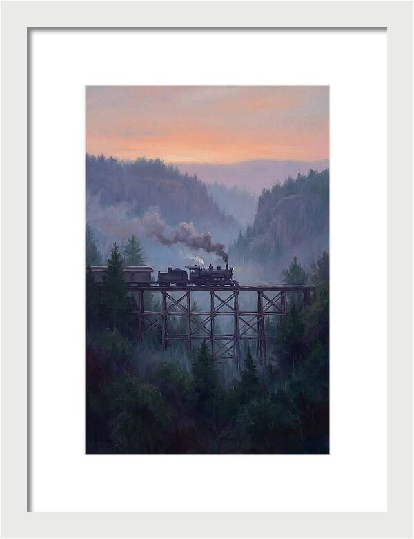 Steam Engine Crossing Trestle