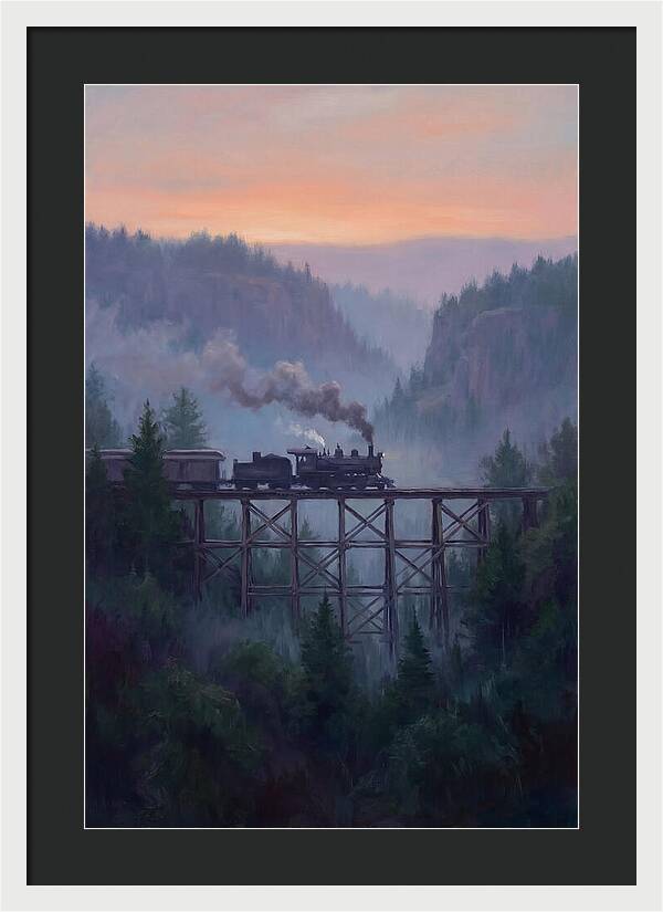 Steam Engine Crossing Trestle