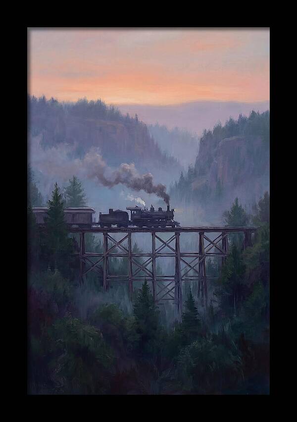 Steam Engine Crossing Trestle