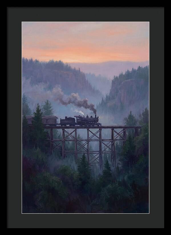 Steam Engine Crossing Trestle