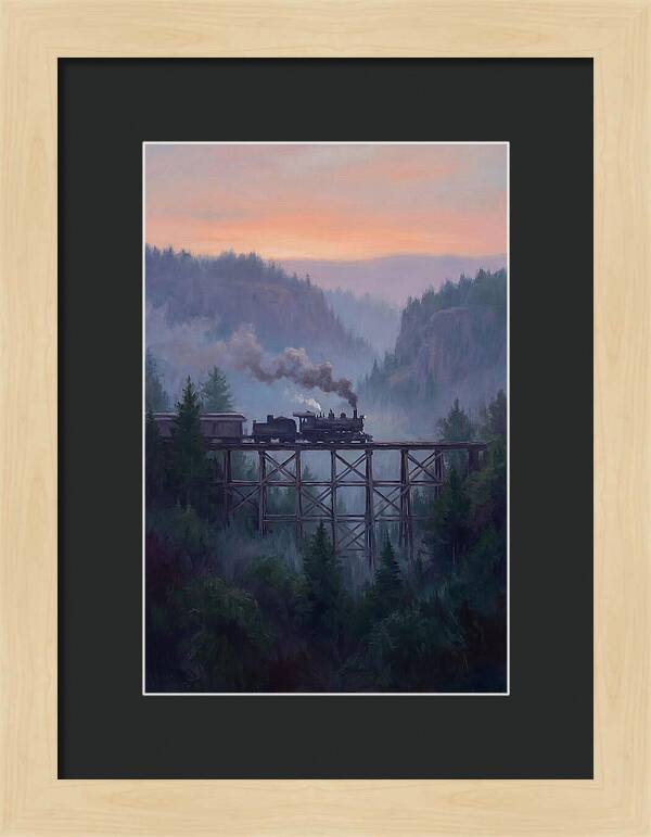 Steam Engine Crossing Trestle