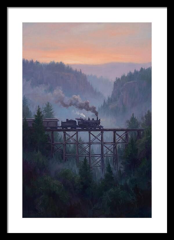 Steam Engine Crossing Trestle