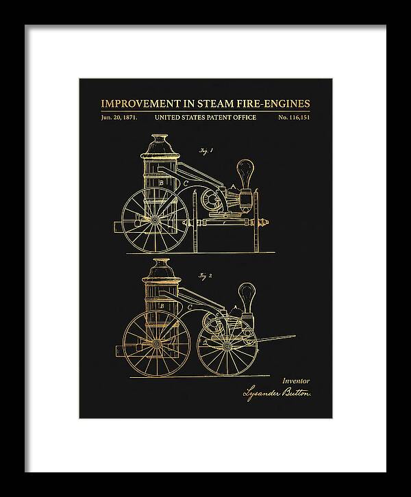 Steam Fire Engine Gold Patent Us116151