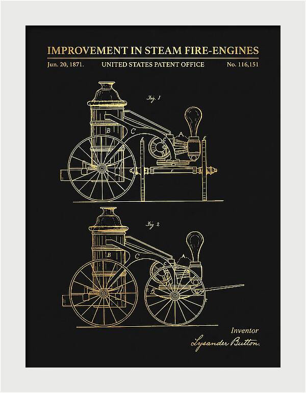 Steam Fire Engine Gold Patent Us116151