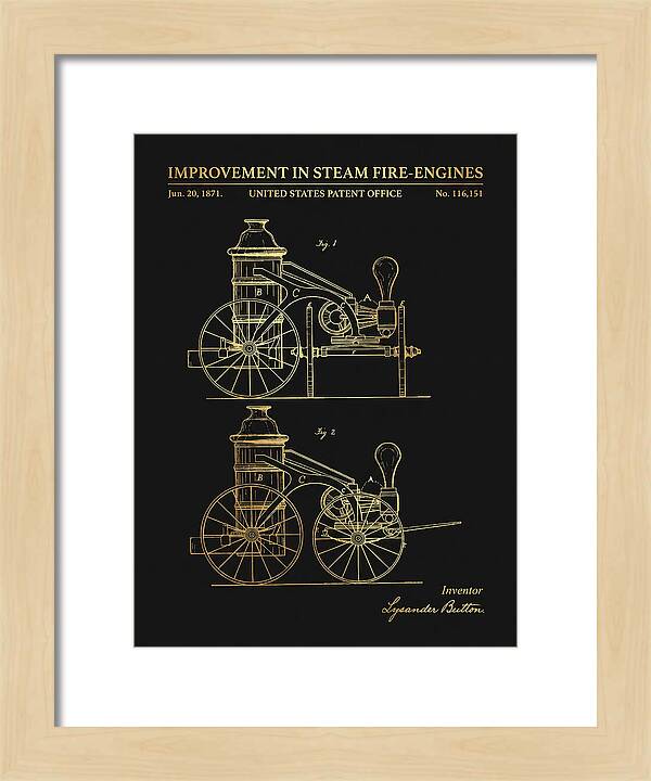 Steam Fire Engine Gold Patent Us116151
