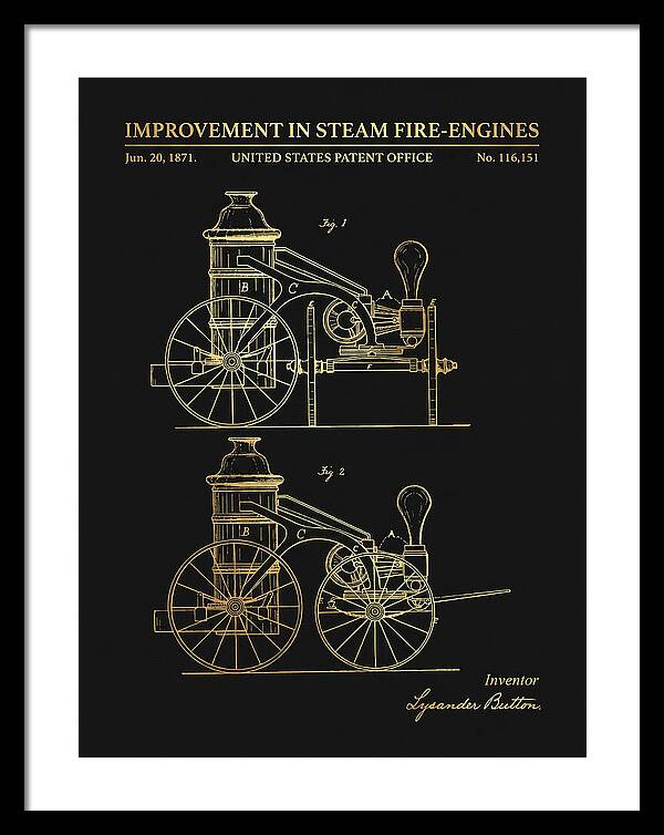 Steam Fire Engine Gold Patent Us116151