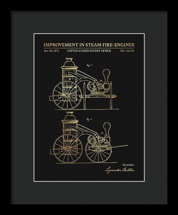 Steam Fire Engine Gold Patent Us116151