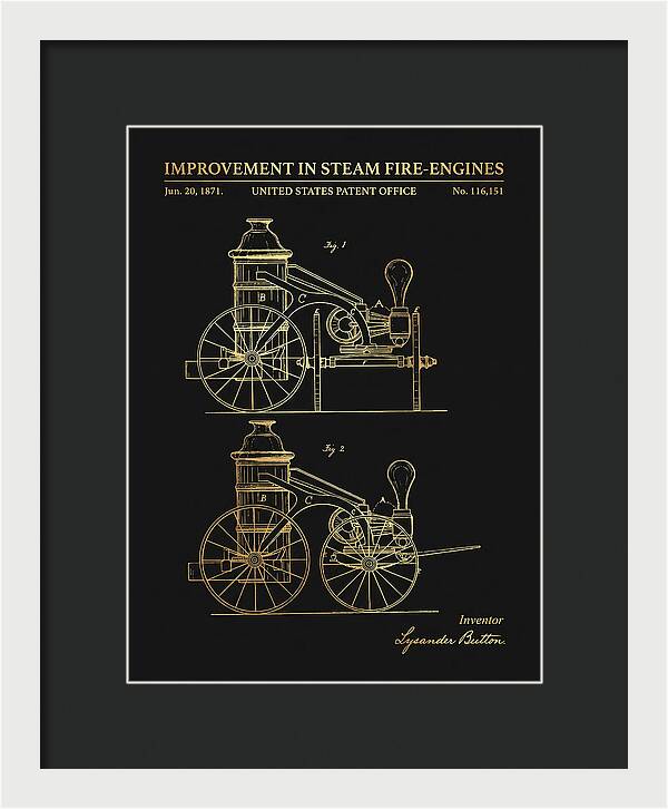 Steam Fire Engine Gold Patent Us116151