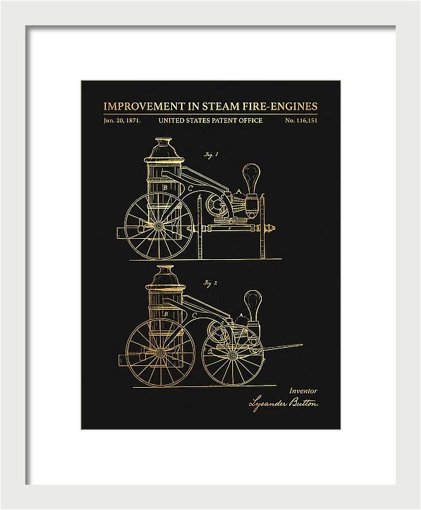 Steam Fire Engine Gold Patent Us116151