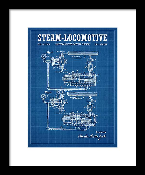 Steam Locomotive Blueprint Patent Us1184222