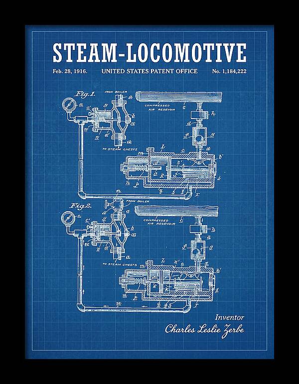 Steam Locomotive Blueprint Patent Us1184222