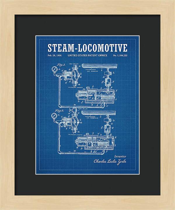 Steam Locomotive Blueprint Patent Us1184222