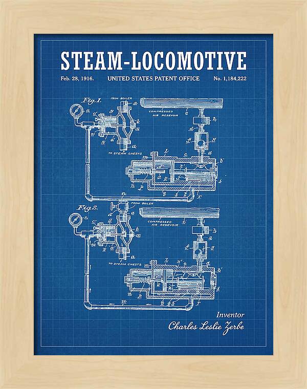 Steam Locomotive Blueprint Patent Us1184222