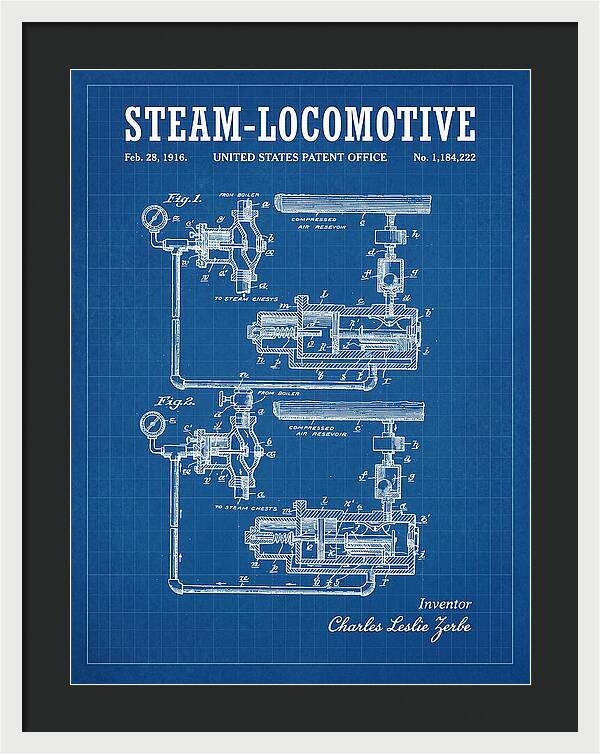 Steam Locomotive Blueprint Patent Us1184222