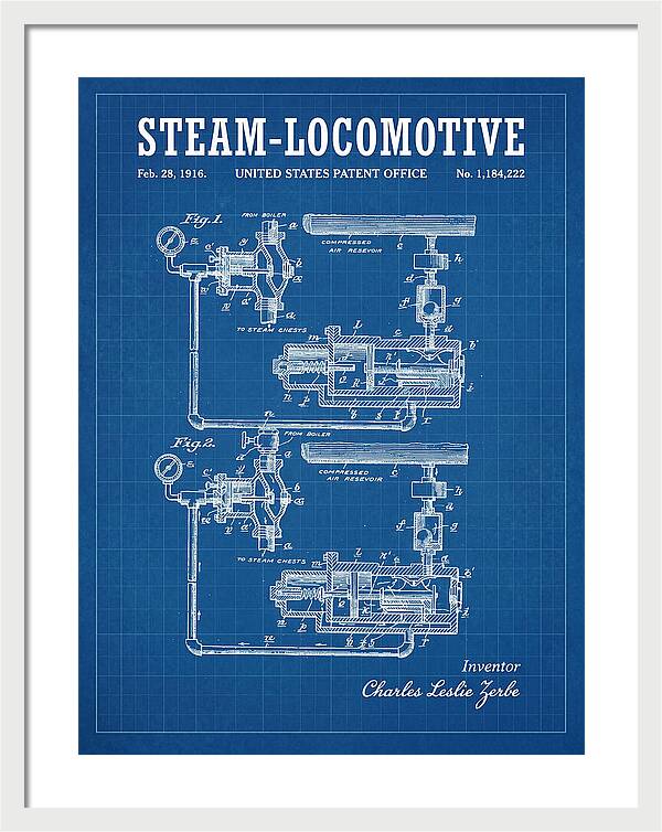 Steam Locomotive Blueprint Patent Us1184222