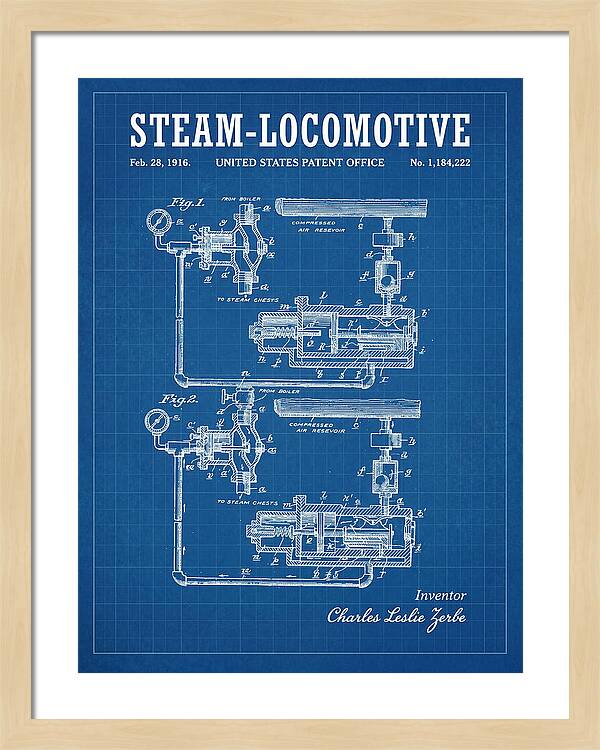 Steam Locomotive Blueprint Patent Us1184222