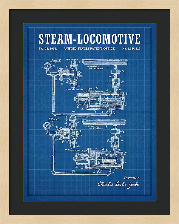 Steam Locomotive Blueprint Patent Us1184222