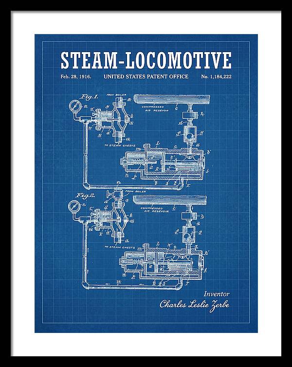 Steam Locomotive Blueprint Patent Us1184222