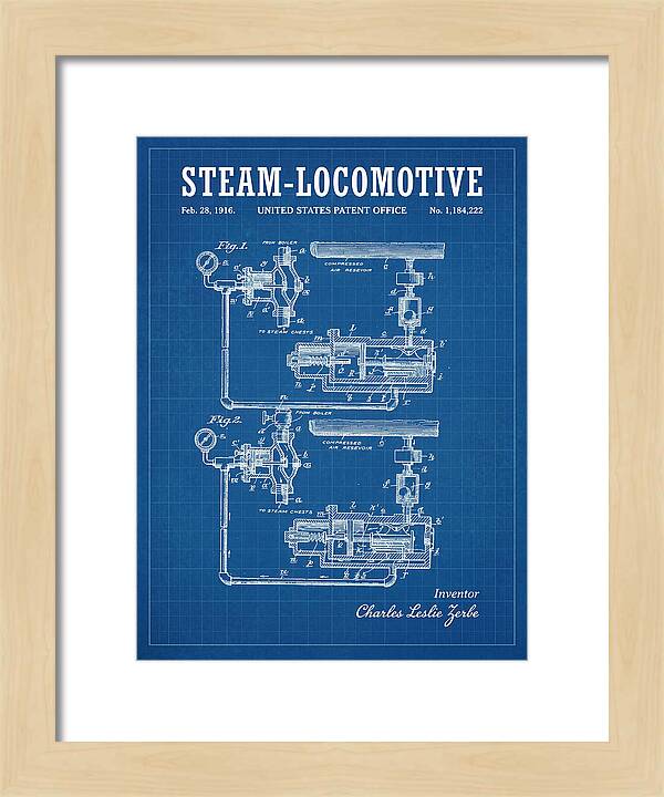 Steam Locomotive Blueprint Patent Us1184222