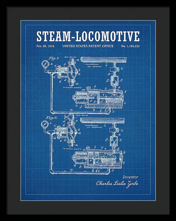 Steam Locomotive Blueprint Patent Us1184222