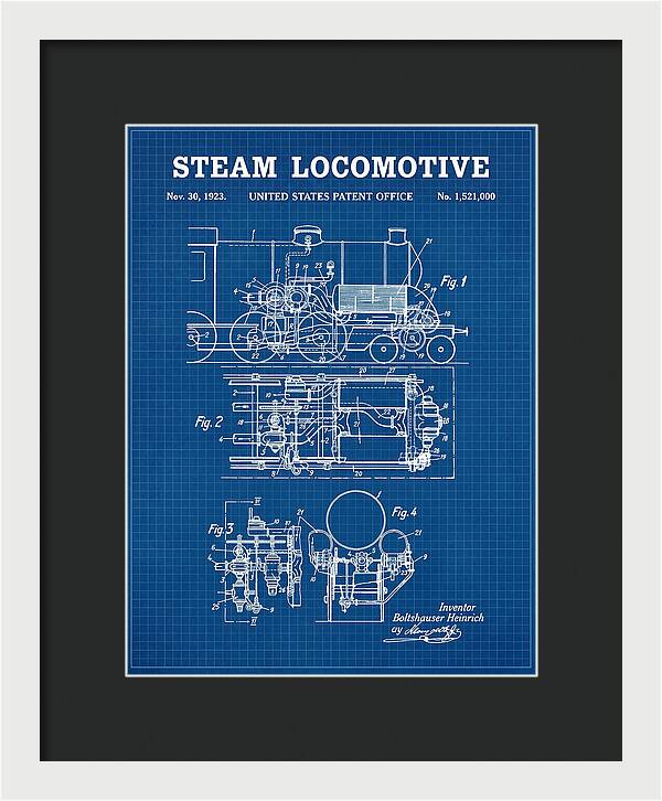 Steam Locomotive Blueprint Patent Us1521000