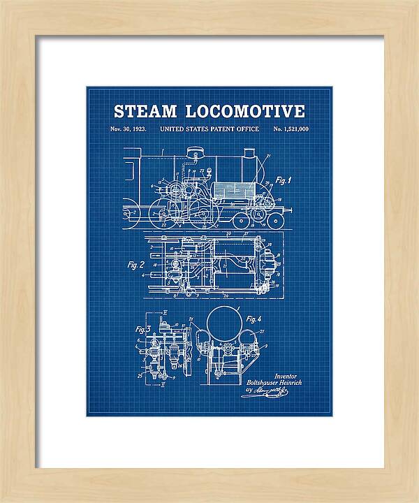 Steam Locomotive Blueprint Patent Us1521000