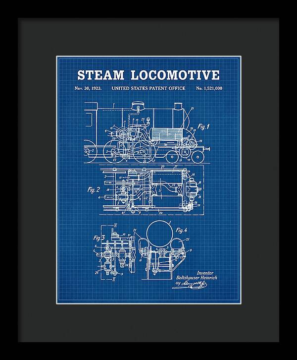 Steam Locomotive Blueprint Patent Us1521000