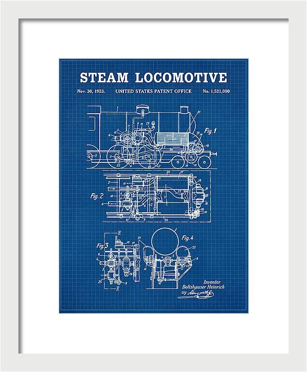 Steam Locomotive Blueprint Patent Us1521000