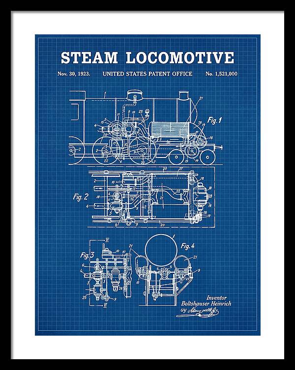 Steam Locomotive Blueprint Patent Us1521000